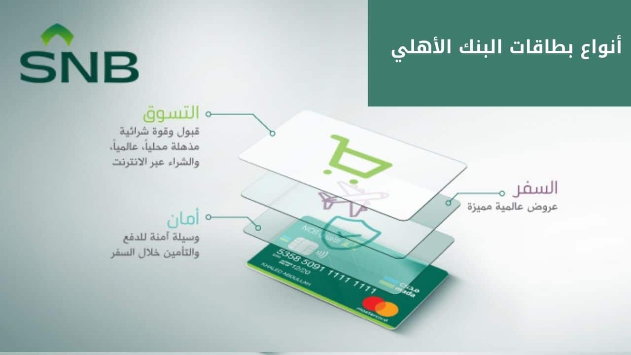 أنواع بطاقات البنك الأهلي